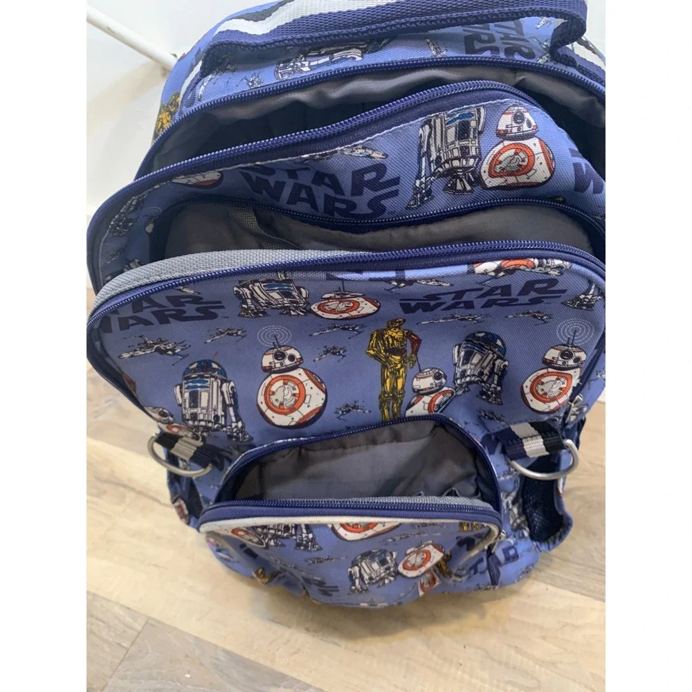 Pottery Barn Kids Star Wars Small Blue Droid Rolling Backpack Kids